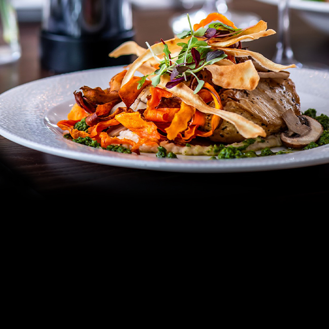 Vegan menu at The Encore