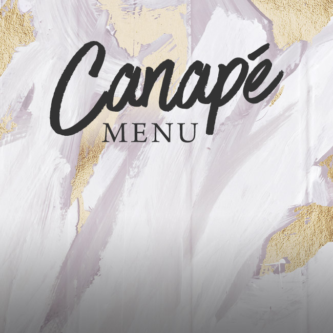 Canapé menu at The Encore
